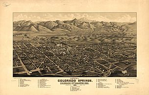 Colorado Springs Bird's Eye View 1882
