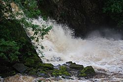 Conwy Falls after heavy rain