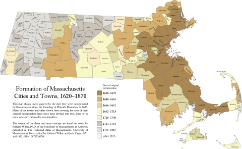 Formation of Massachusetts towns