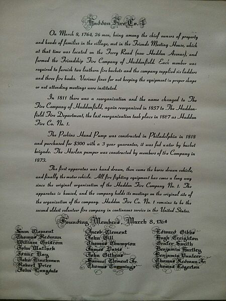 Haddonfield fire department history