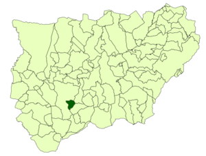 Location of La Guardia de Jaén in relation to province of Jaén