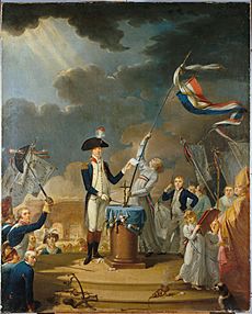 Le serment de La Fayette a la fete de la Federation 14 July 1790 French School 18th century