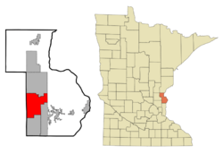 Location of the city of Stacywithin Chisago County, Minnesota