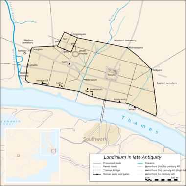 Map Londinium 400 AD-en