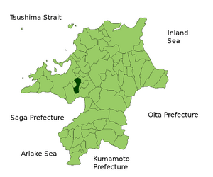 Location of Ōnojō in Fukuoka