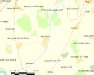 Map commune FR insee code 80552