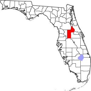 Map of Florida highlighting Lake County