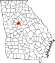 State map highlighting Butts County