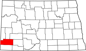 Map of North Dakota highlighting Slope County