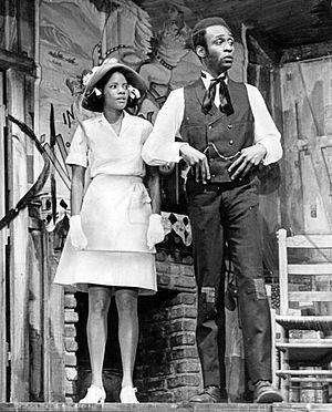 Melba Moore and Cleavon Little in Purlie 1970