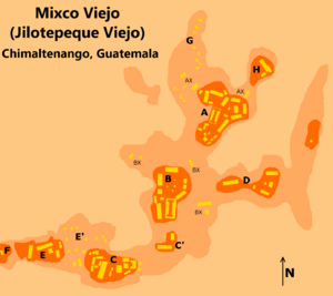 Mixco Viejo (Jilotepeque Viejo) map