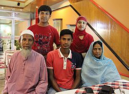 Mustafiz with his familly; photo taken by Masum Ibn Musa