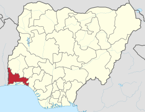 Location of Ogun State in Nigeria