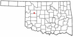 Location of Putnam, Oklahoma