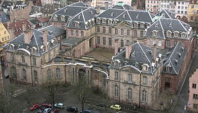 Palais Rohan, Strasbourg, seen from above (adjusted)