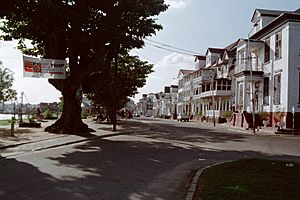 The street Waterkant in Paramaribo