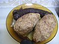 Plat amb dues pilotes d-una escudella i carn d-olla