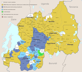 Political allegiance of burgomasters in Rwanda at the beginning of April 1994