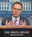 Press Briefing with Acting Chief of Staff Mick Mulvaney (48915293661) (cropped)