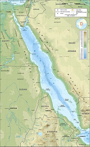 Red Sea topographic map-en