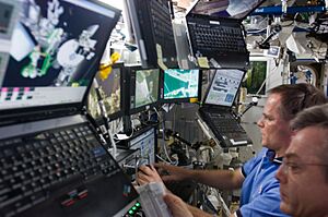 STS-128 ISS-20 Destiny Canadarm2