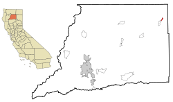 Location in Shasta County and the state of California