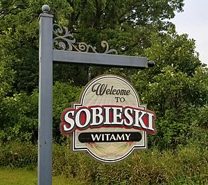 Sobieski, Minnesota welcome sign