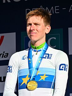Tadej Pogacar - podium medaille or - 2025 European road championship