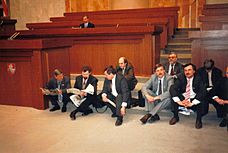 The hunger strike of deputies to the Supreme Council building, Belarus, 1995