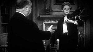 Tippi Hedren and Alfred Hitchcock in "The Birds" teaser