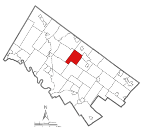 Location of Towamencin Township in Montgomery County