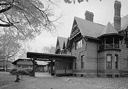 Twain House Porte cochere HABS CONN,2-HARF,16-22