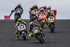 Valentino Rossi leads the pack 2019 Phillip Island