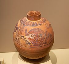 Vaso con decoración de rostros de demonios. Época meroítica