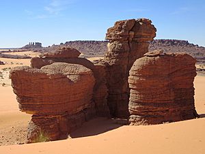 Sandstone pillars in the Ennedi Plateau near Fada