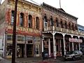 Photograph of historic commercial building streetfronts in the Virginia City Historic District.