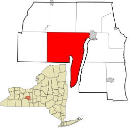 Location in Yates County and the state of New York.