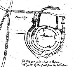 18th century map of Thetford Castle