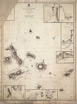 Admiralty Chart No 1375 Galapagos Islands, Published 1841