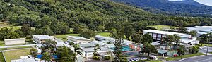 Aerial view of Caravonica State School, 2024