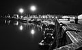Amble Harbour at night