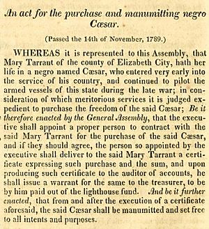 An act for the purchase and manumitting negro Caesar