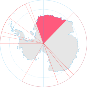 Location of Queen Maud Land (highlighted in red)