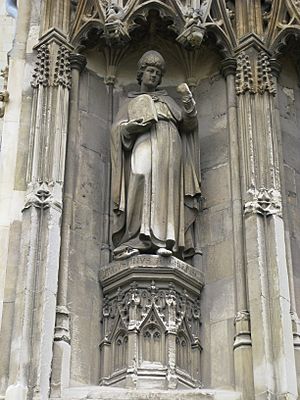 Augustine of Canterbury sculpture on Canterbury Cathedral
