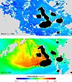 Chlorophyll concentration off the Galapagos archipelago during El Niño and La Niña