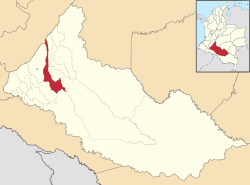 Location of the municipality and town of La Montañita in the Caquetá Department of Colombia.