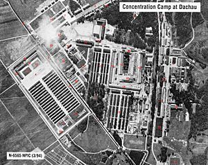 Concentration camp dachau aerial view