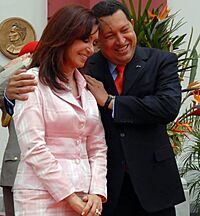 Cristina F. de Kirchner y Hugo Chávez