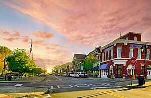 Downtown Blue Ridge, Georgia, in Fannin County at sunset 02