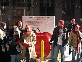 Free Fiona protest outside Sony BMG headquarters in NYC 28-01-2005